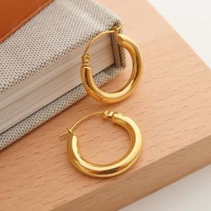 18k gold plated chunky hoops